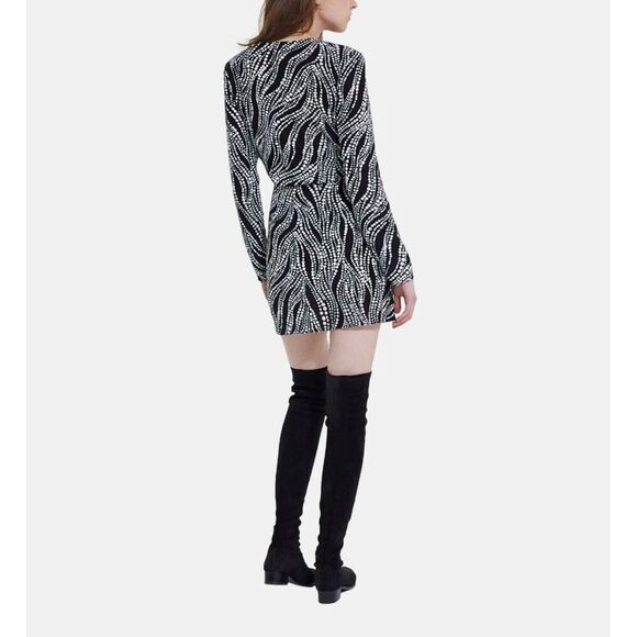 The Kooples Printed V Neck Short Mini Dress - Picture 2 of 13